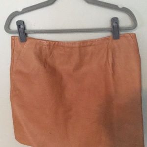 Real leather mini skirt